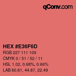 Color code: HEX #E36F6D | qconv.com