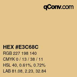 Color code: HEX #E3C68C | qconv.com