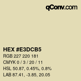 Código de color: HEX #E3DCB5 | qconv.com