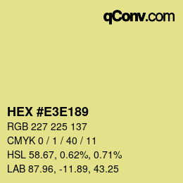 Farbcode: HEX #E3E189 | qconv.com