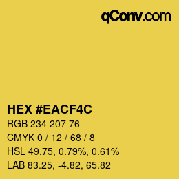 Color code: HEX #EACF4C | qconv.com