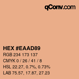 カラーコード: HEX #EAAD89 | qconv.com