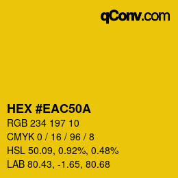 Color code: HEX #EAC50A | qconv.com