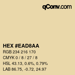 Farbcode: HEX #EAD8AA | qconv.com