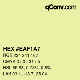 Color code: HEX #EAF1A7 | qconv.com