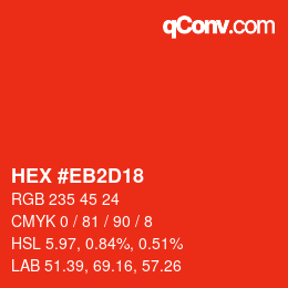 Color code: HEX #EB2D18 | qconv.com