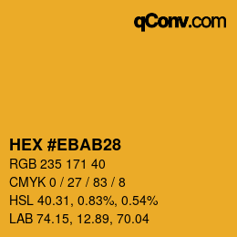 カラーコード: HEX #EBAB28 | qconv.com