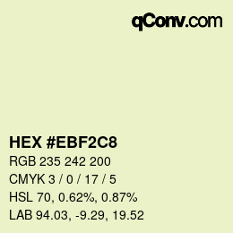 Farbcode: HEX #EBF2C8 | qconv.com