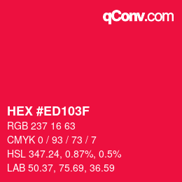 Code couleur: HEX #ED103F | qconv.com