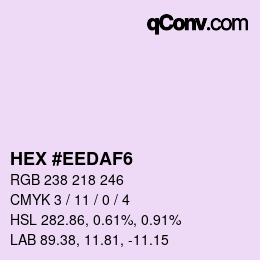 Código de color: HEX #EEDAF6 | qconv.com