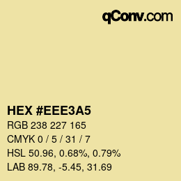 Código de color: HEX #EEE3A5 | qconv.com