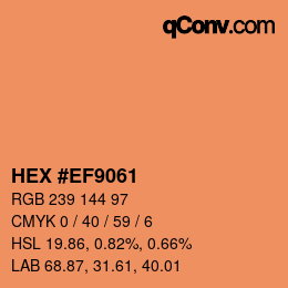 Farbcode: HEX #EF9061 | qconv.com