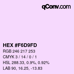 Código de color: HEX #F6D9FD | qconv.com