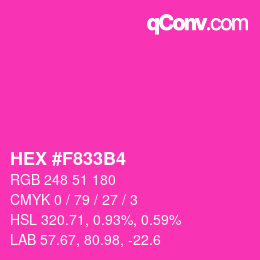 Farbcode: HEX #F833B4 | qconv.com