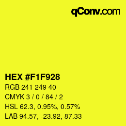 Código de color: HEX #F1F928 | qconv.com