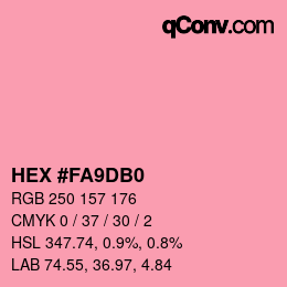 カラーコード: HEX #FA9DB0 | qconv.com