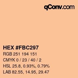 Color code: HEX #FBC297 | qconv.com