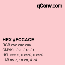 カラーコード: HEX #FCCACE | qconv.com