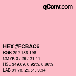 Código de color: HEX #FCBAC6 | qconv.com