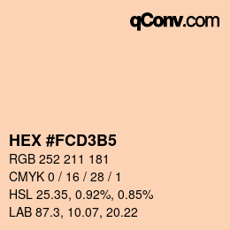 Farbcode: HEX #FCD3B5 | qconv.com