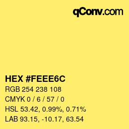 カラーコード: HEX #FEEE6C | qconv.com