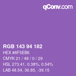 Código de color: RGB 143 94 182 | qconv.com