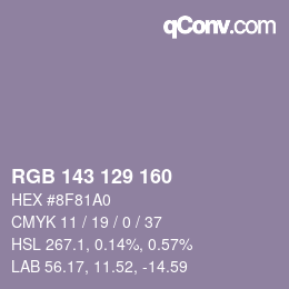 Code couleur: RGB 143 129 160 | qconv.com