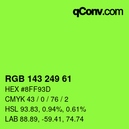 Código de color: RGB 143 249 61 | qconv.com