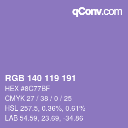 Code couleur: RGB 140 119 191 | qconv.com