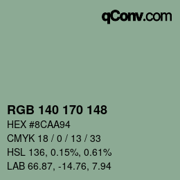 Código de color: RGB 140 170 148 | qconv.com