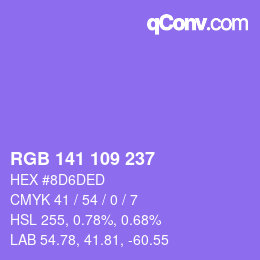 Code couleur: RGB 141 109 237 | qconv.com