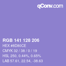 カラーコード: RGB 141 128 206 | qconv.com