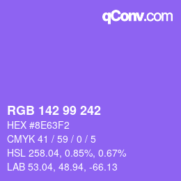 Código de color: RGB 142 99 242 | qconv.com