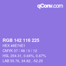 Farbcode: RGB 142 116 225 | qconv.com