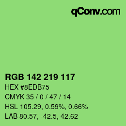 Color code: RGB 142 219 117 | qconv.com