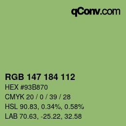 Farbcode: RGB 147 184 112 | qconv.com