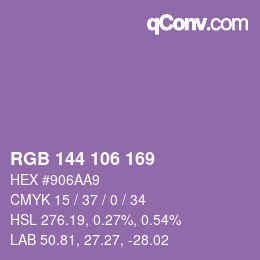 Code couleur: RGB 144 106 169 | qconv.com