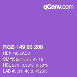 Farbcode: RGB 149 90 208 | qconv.com