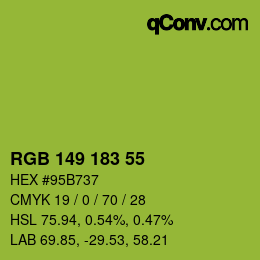 Code couleur: RGB 149 183 55 | qconv.com