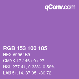 Código de color: RGB 153 100 185 | qconv.com