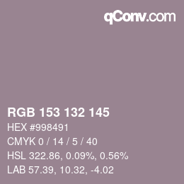 Código de color: RGB 153 132 145 | qconv.com