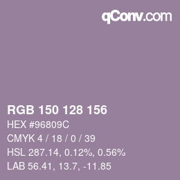 Farbcode: RGB 150 128 156 | qconv.com