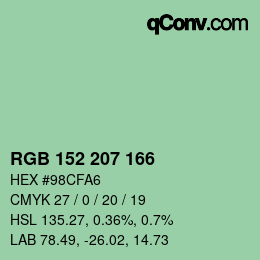 Farbcode: RGB 152 207 166 | qconv.com