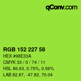 Color code: RGB 152 227 58 | qconv.com