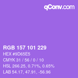 Color code: RGB 157 101 229 | qconv.com