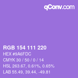 Código de color: RGB 154 111 220 | qconv.com