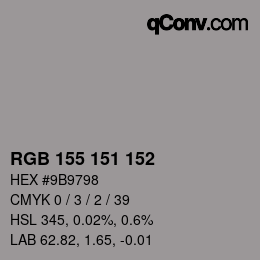 Código de color: RGB 155 151 152 | qconv.com