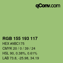 カラーコード: RGB 155 193 117 | qconv.com