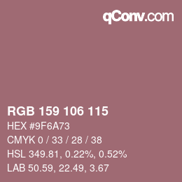 Code couleur: RGB 159 106 115 | qconv.com