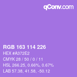 Farbcode: RGB 163 114 226 | qconv.com